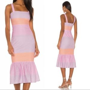 Lovers + Friends Pink and Orange Dress
